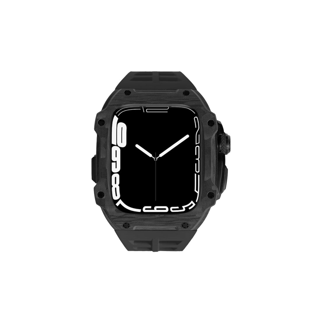 Ultra carbon titanium casing with black rubber strap